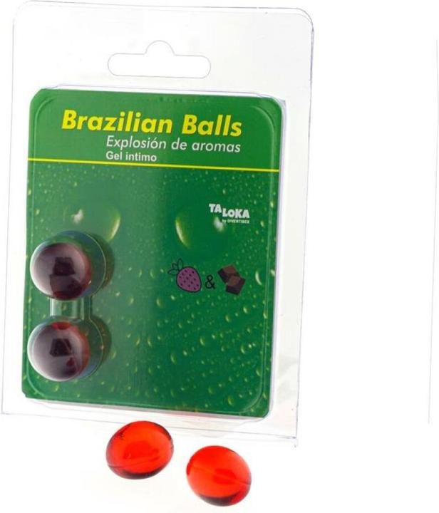 Actual product image Taloka 2 Brazilian Balls Strawberry & Chocolate Intimate Gel