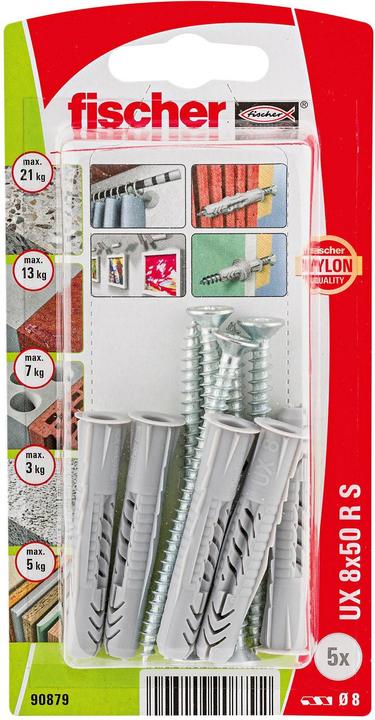 Immagine prodotto Fischer Ancoraggio universale UX 8x50 R S con bordo (5 pz.)