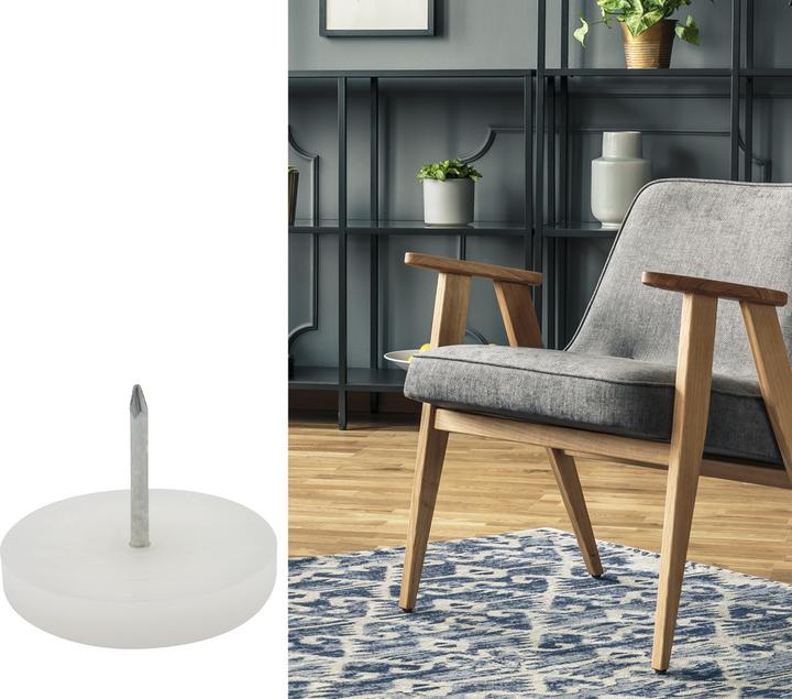 Actual product image Furniture glides with nail plastic ø 30 mm 4 pcs. (Plastic sliders, 4 Piece)