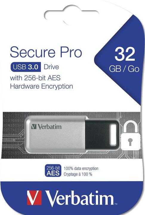 Actual product image Verbatim Usb 3.0 Drive 32gb Secure Data Pro (pc Mac) (32 GB, USB 3.0, USB-A)