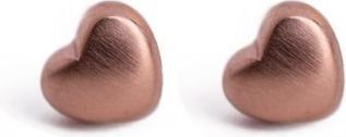 Vuch Delicate bronze earrings with Rose Gold Sparkle hearts (L)