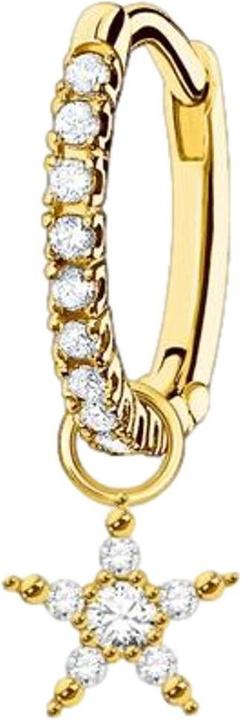 Thomas Sabo Einzel Creole mit Stern Anhänger Gold (750 Gelbgold Vergoldung, 925 Sterlingsilber)
