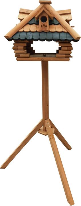 Image du produit Toboli Mangeoire pour oiseaux sur pied en Bois de sapin 115cm Oiseaux sauvages Abri avec lucarnes