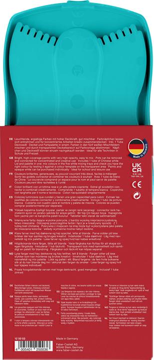 Image du produit Faber-Castell Gouache Connector boîte de peinture turquoise avec 12 (Turquoise, 12 ml)