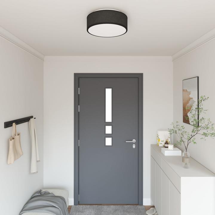 Produktbild VidaXL Deckenlichter Flush Mount Schwarz Ø 38 cm Stoff E27