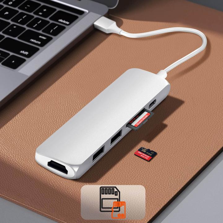 Productafbeelding Satechi USB-C Slim Multiport V2 (USB-C, 6 Havens)