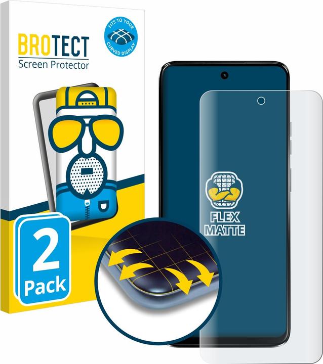 Produktbild BROTECT Fullscreen Schutzfolie Displayschutz Folie Matt Entspiegelungsfolie (2 Stück, Motorola Moto G34)
