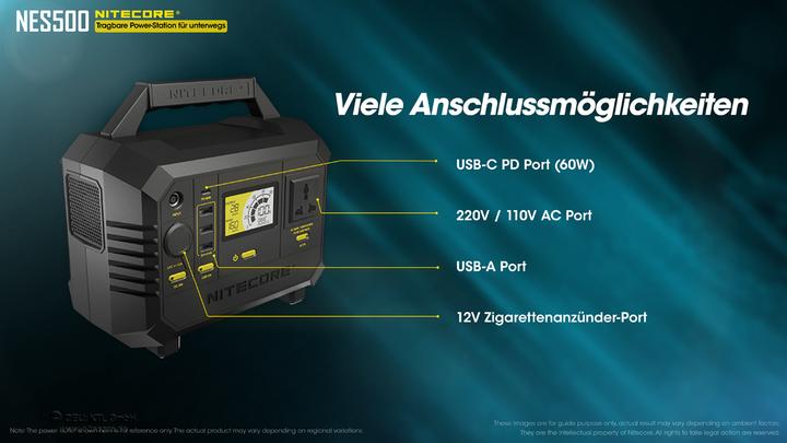 Produktbild Nitecore NES500 tragbares Stromaggregat fÃ¼r draussen (518 Wh)
