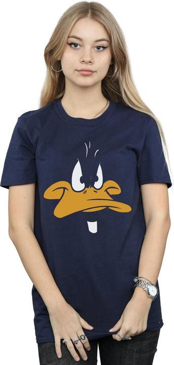 Actual product image Looney Tunes Womens/Ladies Daffy Duck Face Cotton Boyfriend T-Shirt (L)