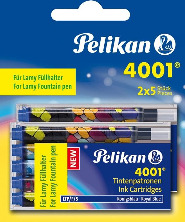 Actual product image Pelikan Ink cartridges for LAMY fountain pen, royal blue colourful print => assorted motifs (ink cartridges, Royal blue)