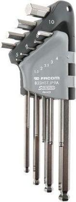 Actual product image Facom 9 piece L-shaped INOX set
