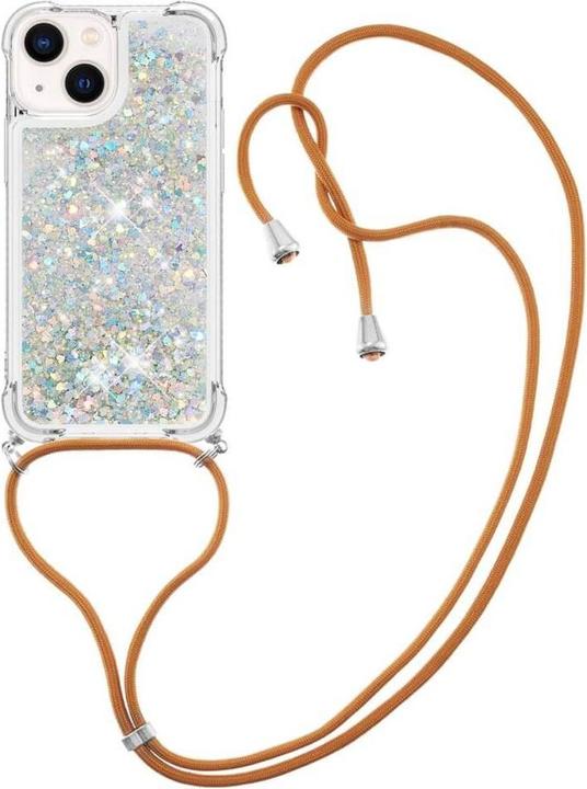 Produktbild Cover-Discount iPhone 15 Plus - Glitzer Hülle mit Umhängeband weiss (Apple iPhone 15 Plus)
