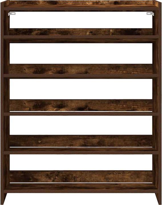 Productafbeelding VidaXL Eiken schoenenrek gerookt 80x25x100 cm materiaal op houtbasis (80 x 25 x 100 cm)