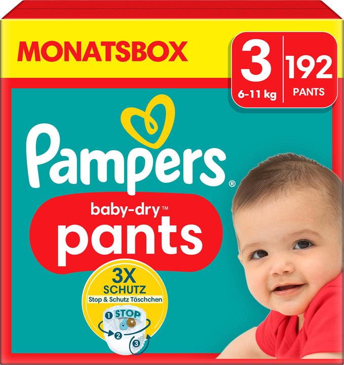 Immagine prodotto Pampers Baby-Dry Pants (Dimensione 3, Pacco mensile, 192 Pezzo/i)