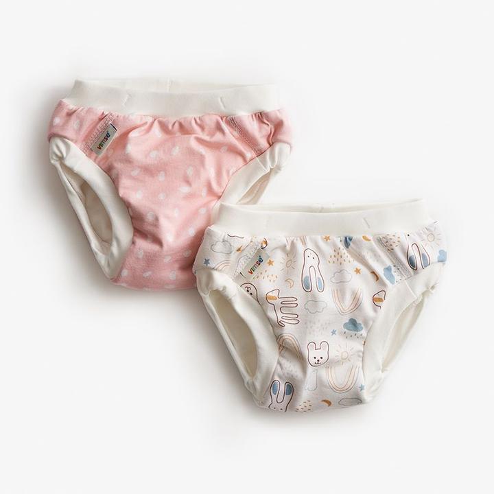 Actual product image ImseVimse Training Pants 2 Pack - Pink Dots / Teddy (XL 11-14 Kg) (Size XL, 2 Piece)