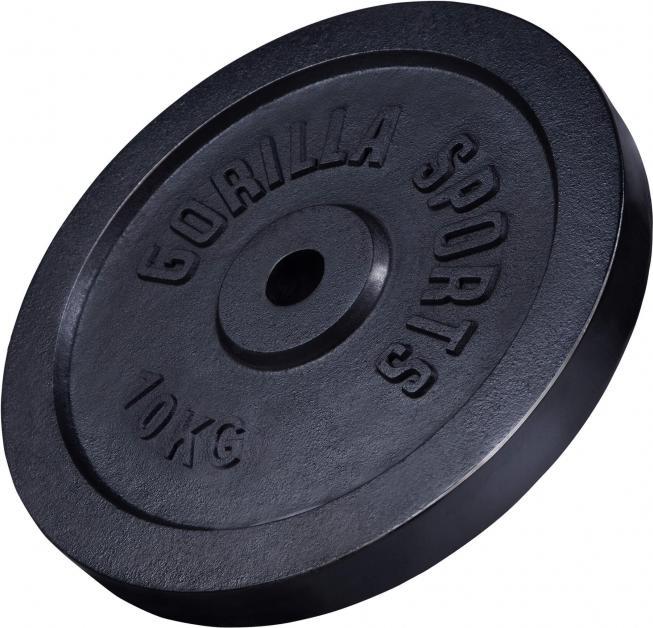 Immagine prodotto Gorilla Sports Piastra del peso in ghisa nera 1,25-15 KG (1 x 10 kg)