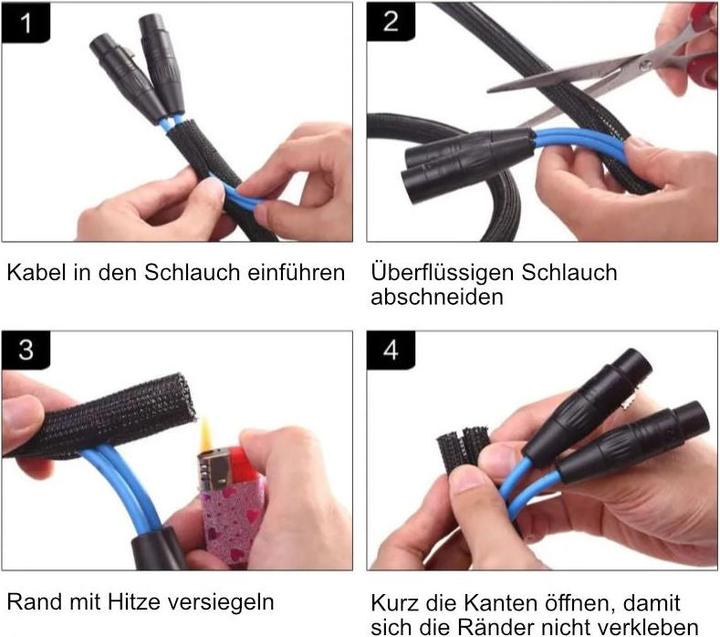 Produktbild Hermex Schlauch zur Kabelführung Kabelmantel Kabelgewebeschlauch Kabelhülle (Kabelschlauch, 200 cm)