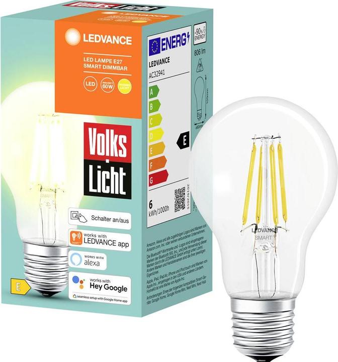 Image du produit Ledvance Lumière du peuple (E27, 6 W, 806 lm, 1 x, E)