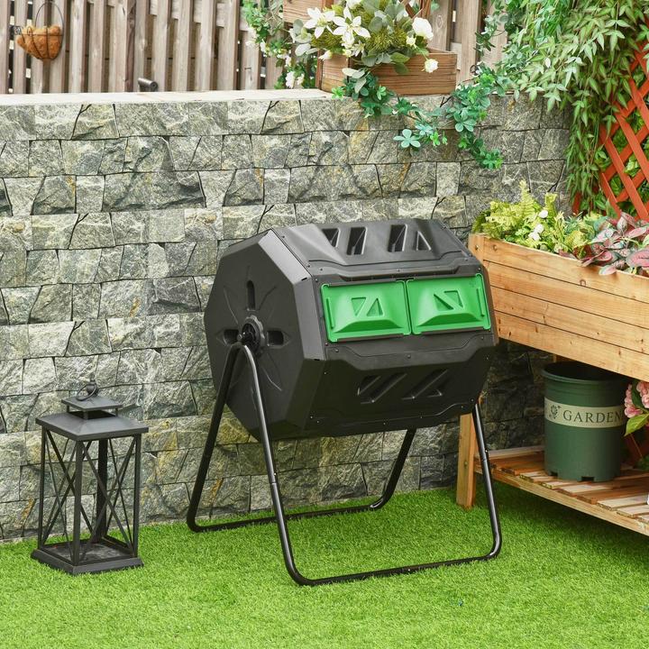 Produktbild Outsunny Komposttrommel mit 2 Kammern (160 l)