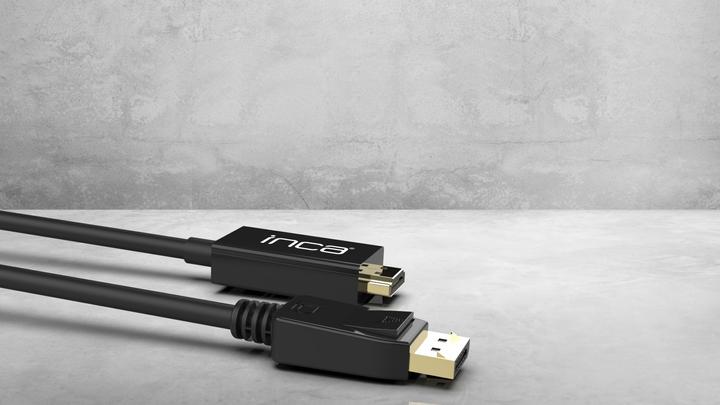 Actual product image Inca DisplayPort to HDMI,cable length 1.8 m,10.2 Gbit/s (max.) (1.80 m, DisplayPort, HDMI)