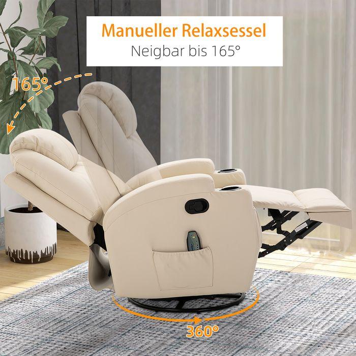 Produktbild Swisshandel24 Relaxsessel mit Liegefunktion Massagesessel elektrisch 5 Massage-Modi Kunstleder Holz Metall Schaums