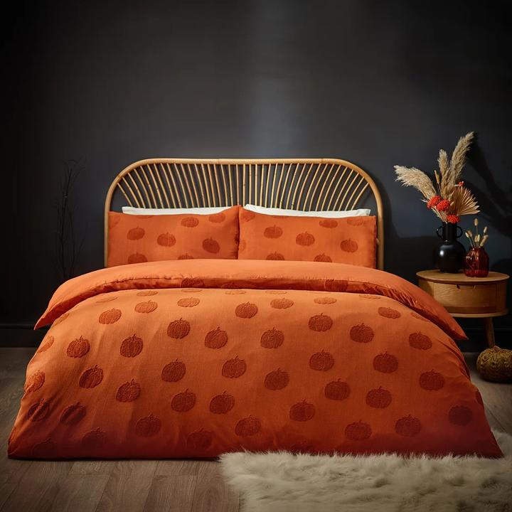 Room05 Kürbis BettwäscheSet Baumwolle Mit Federbusch (Bettwäsche Set, 260 x 220 cm, 200 x 137 cm, 220 x 230 cm, 200 x 200 cm)
