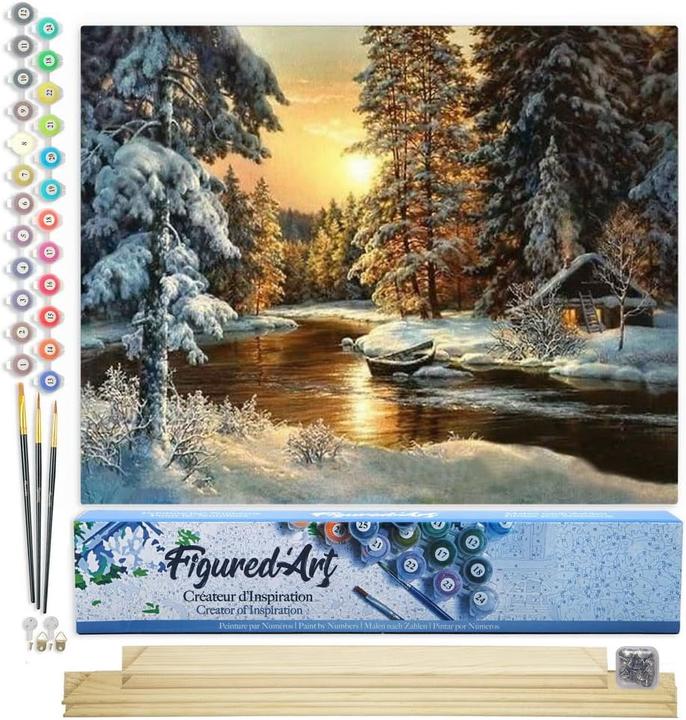 Actual product image Figured'Art Painting by numbers - Sunset in the forest