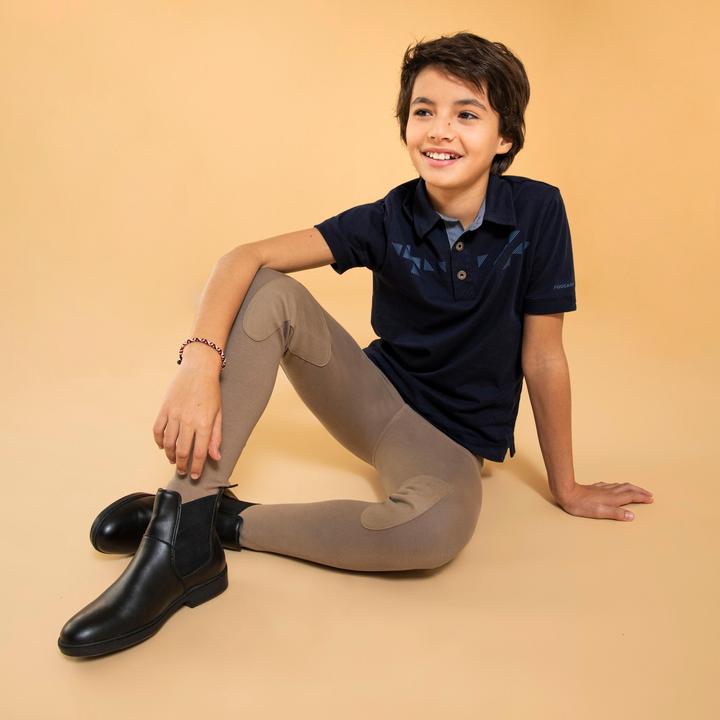 Image du produit Fouganza Pantalon d'équitation 140 avec fond à genoux enfants marron (164)