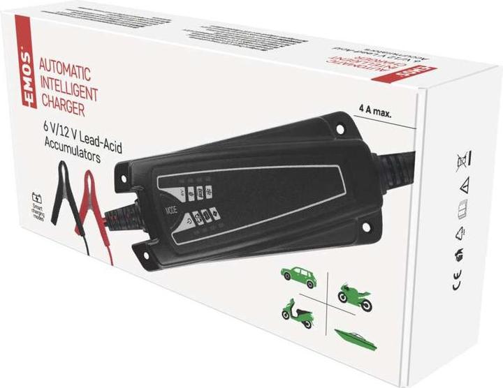 Produktbild Emos Autobatterie-Ladegerät 6/12V 4A (12V, 6V, 4 A)