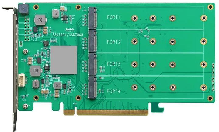Actual product image HighPoint Host Bus Adapter Rocket 1504 PCI-Ex16v4 - 4x M.2 NVMe