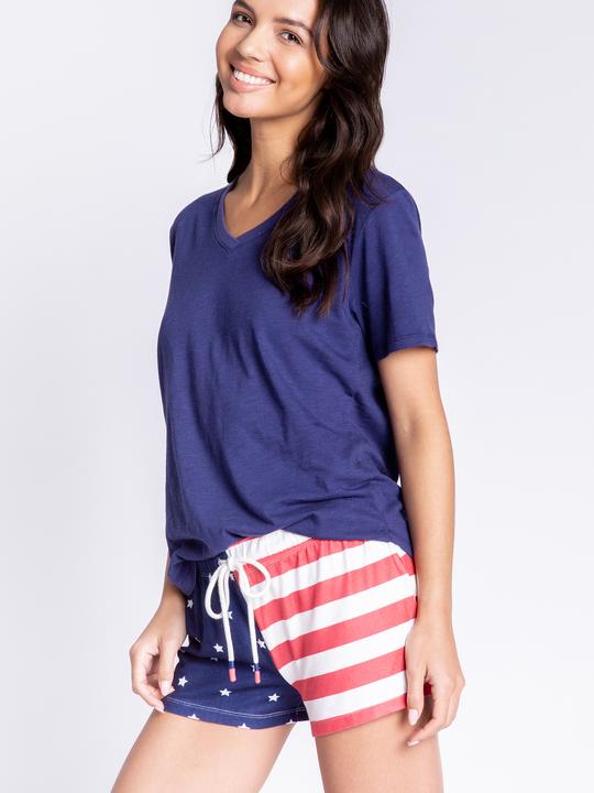 Produktbild Pj Salvage Pyjamashorts Rad White & Blue (S)