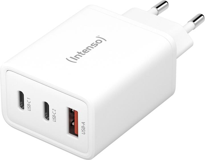 Intenso 1x USB-A to 2x USB-C GAN adapter white (65 W)
