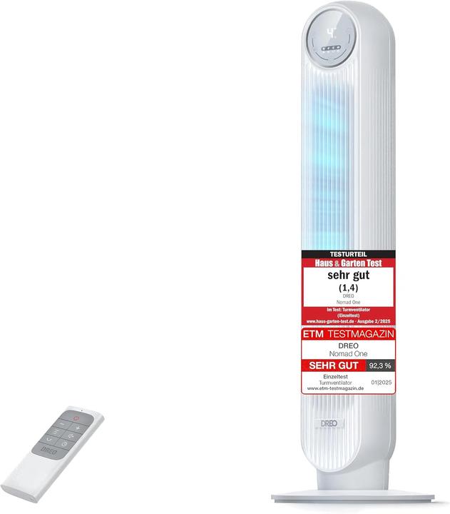 Produktbild Dreo Leiser Turmventilator mit Fernbedienung und Timer (28 dB)