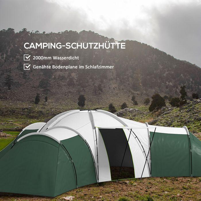 Image du produit Swisshandel24 Tunnelzelt Campingzelt für 6-9 Personen mit 3 Schlafzimmern, Wohnzimmer, Veranda (Tente tunnel, 6 personnes)
