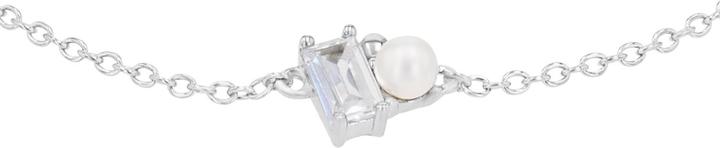 Immagine prodotto S.Oliver Armschmuck für Damen, 925 Sterling Silber, Zirkonia synth., Muschelkernperle (20 cm, Argento 925)