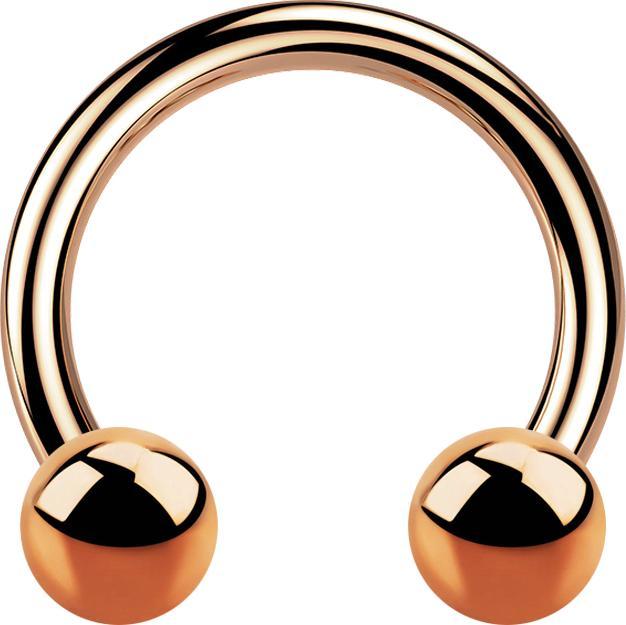 Actual product image Star Piercing Circular barbell rose gold with two balls (Surgical steel 316L, without brass)