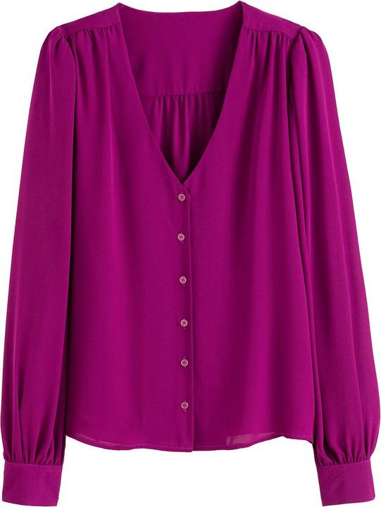 La Redoute Collections Langärmelige Bluse mit V-Ausschnitt (34)