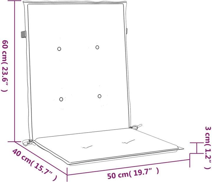 Actual product image VidaXL Gartenstuhl-Kissen (100 x 50 x 3 cm)