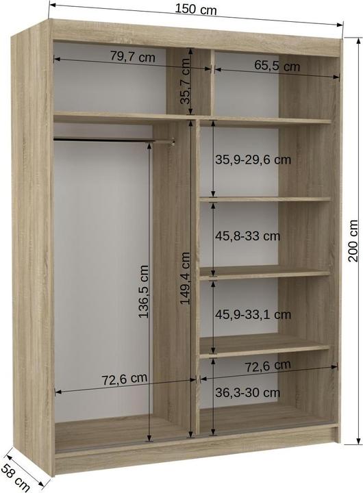 Produktbild ADRK Furniture Permo (150 x 58 x 200 cm)