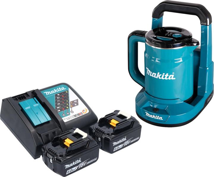 Produktbild Makita DKT 360 RG2 Akku Wasserkocher 36 V ( 2x 18 V ) 0,8 L + 2x Akku 6,0 Ah + Ladegerät (0.80 l)