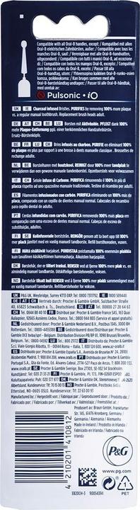 Valeurs nutritives et ingrédients Oral-B Charbon actif Pure Clean (3 x)