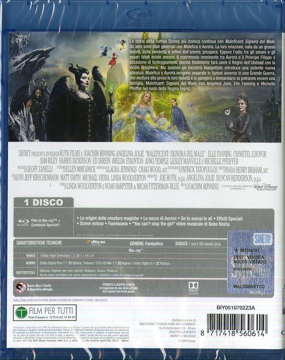 Actual product image Maleficent: Signora del male (DVD, 2019, German, English, Italian)