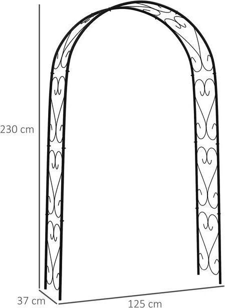Image du produit Swisshandel24 Rosenbogen Torbogen, Stahl 125x37x230 cm Gartenbogen für Kletterpflanzen Schwarz (125 cm, 37 cm)