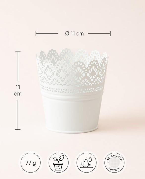 Produktbild Esmée Blumentopf, Übertopf mit Spitzen, Blech (11 cm)