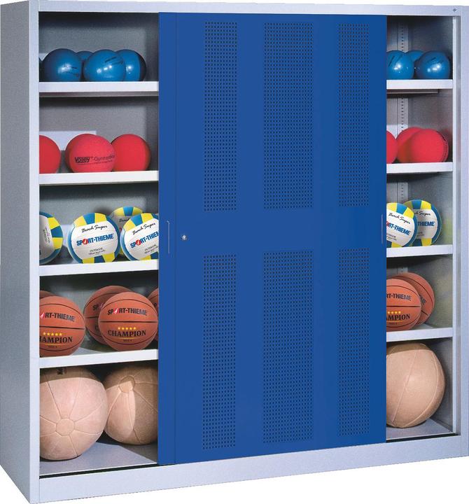 Produktbild C+P Ballschrank (HxBxT: 195x160x50 cm, mit Lochblech-Schiebetüren, Typ 4)