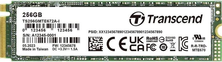 Image du produit Transcend SSD interne PCIe de 256 Go TS256GMTE672AI-VS1 (256 Go, M.2 2280)
