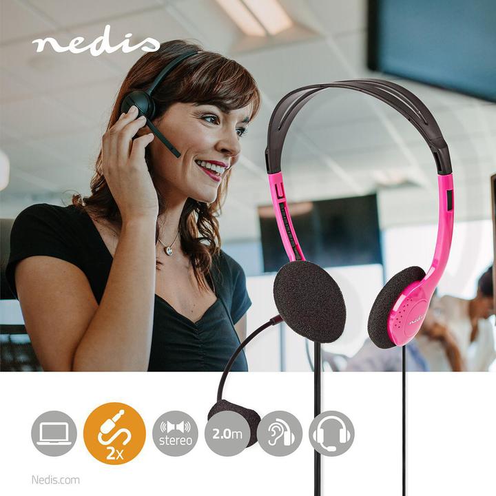 Actual product image Nedis Headphones for PC Headband 2 Plug 3.5 mm (Cable)