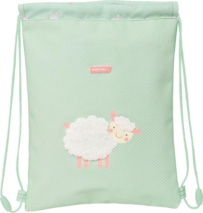 Safta Rucksacktasche mit Bändern Ovejita grün (26 x 34 x 1 cm)