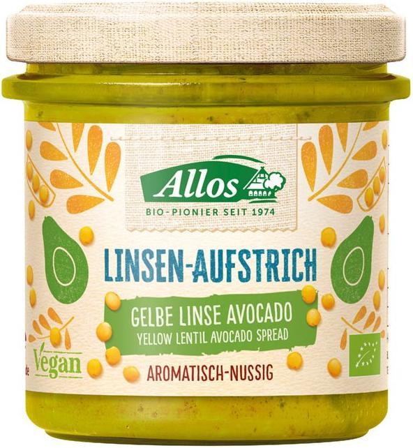 Actual product image Allos Lentil spread yellow lentil avocado jar 140 g (140 g)
