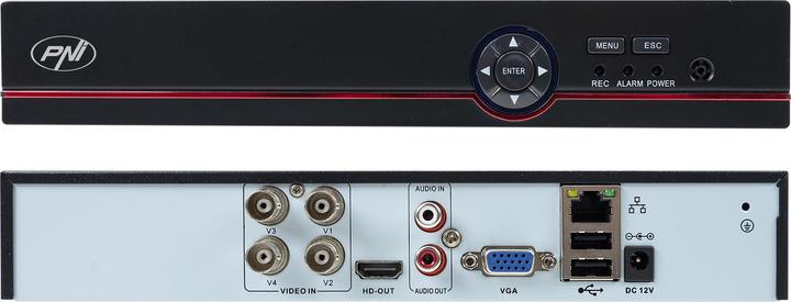 PNI Pacchetto di videosorveglianza AHD House PTZ1500 5MP - DVR e 4 telecamere da esterno (2560 x 1920 pixel)